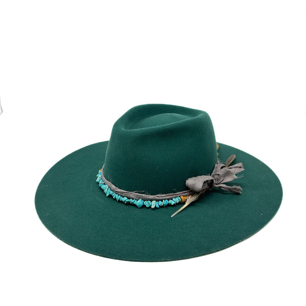 Montana fedora emerald green with removable turquoise hat  display picture 1