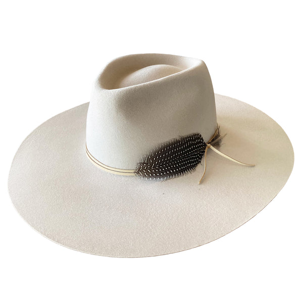 A Rare Bird Cream Fedora Hat with Leather Band A Rare Bird | Accessories | A Rare Bird Women Ranchers  main image 3