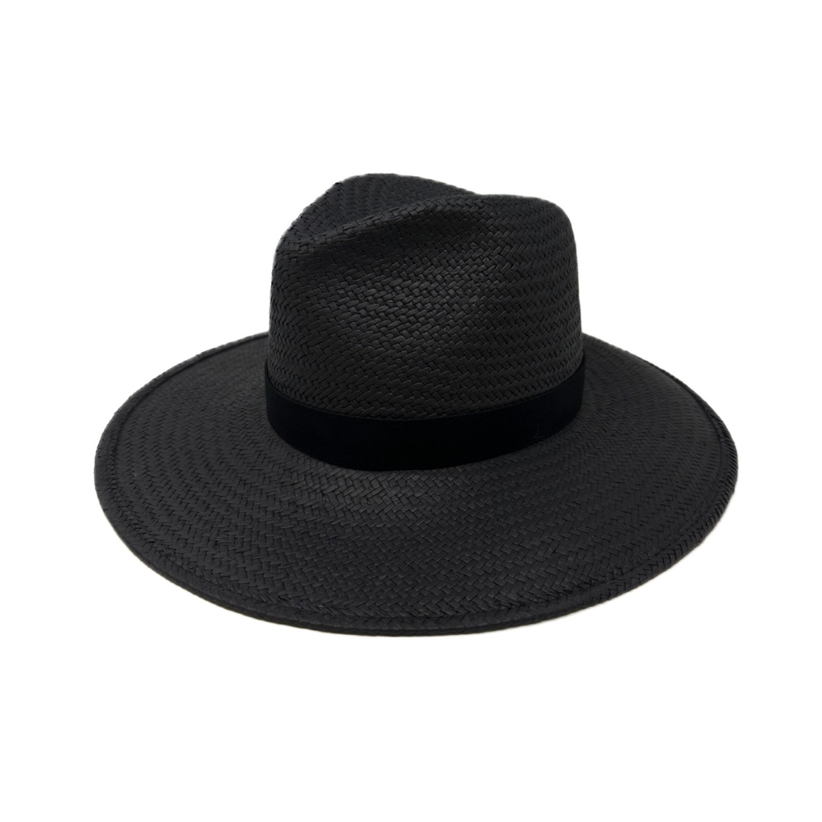 SAN SEBASTIAN PACKABLE STRAW FEDORA BLACK