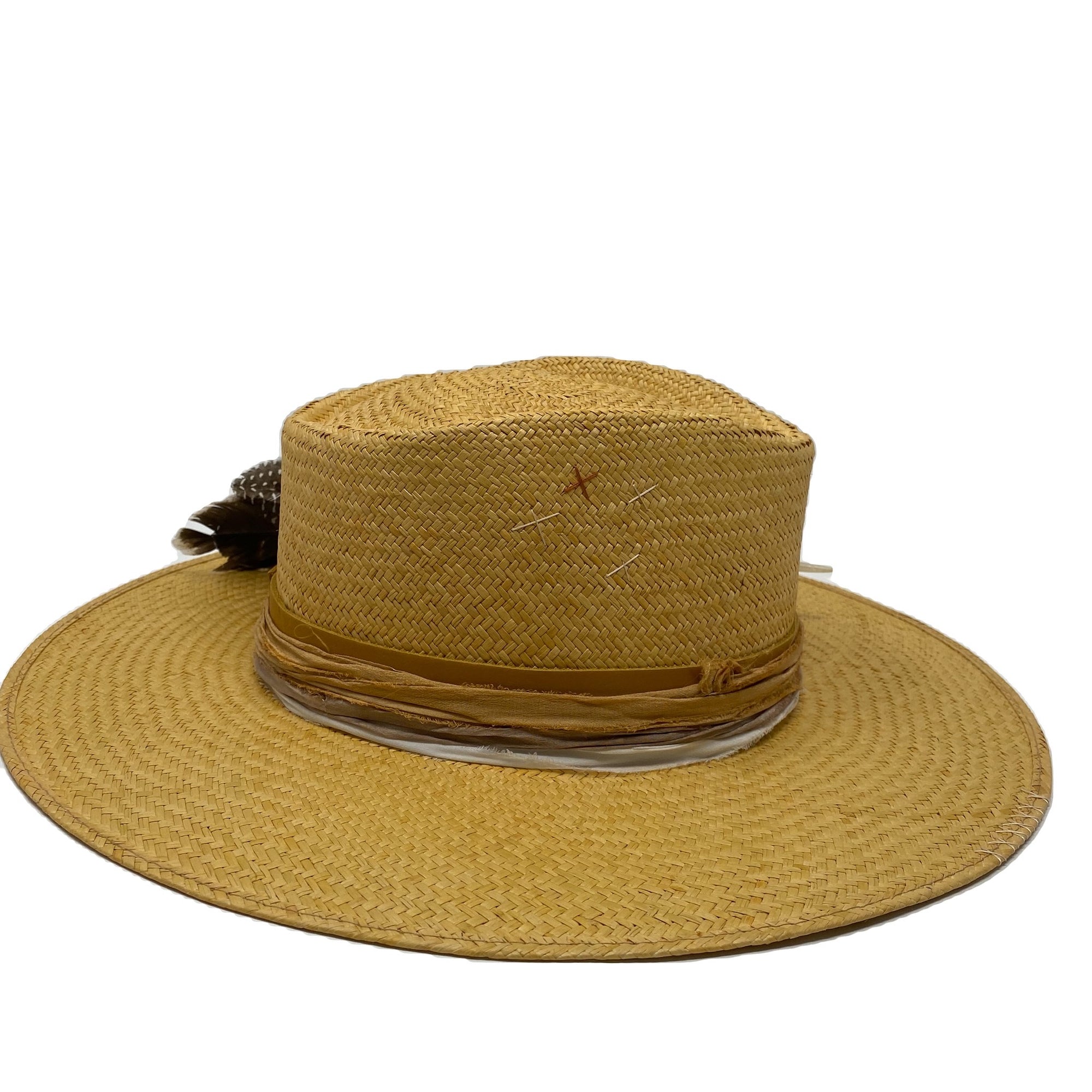 PALOMA STRAW HAT IN HABANO with embroidery and silk