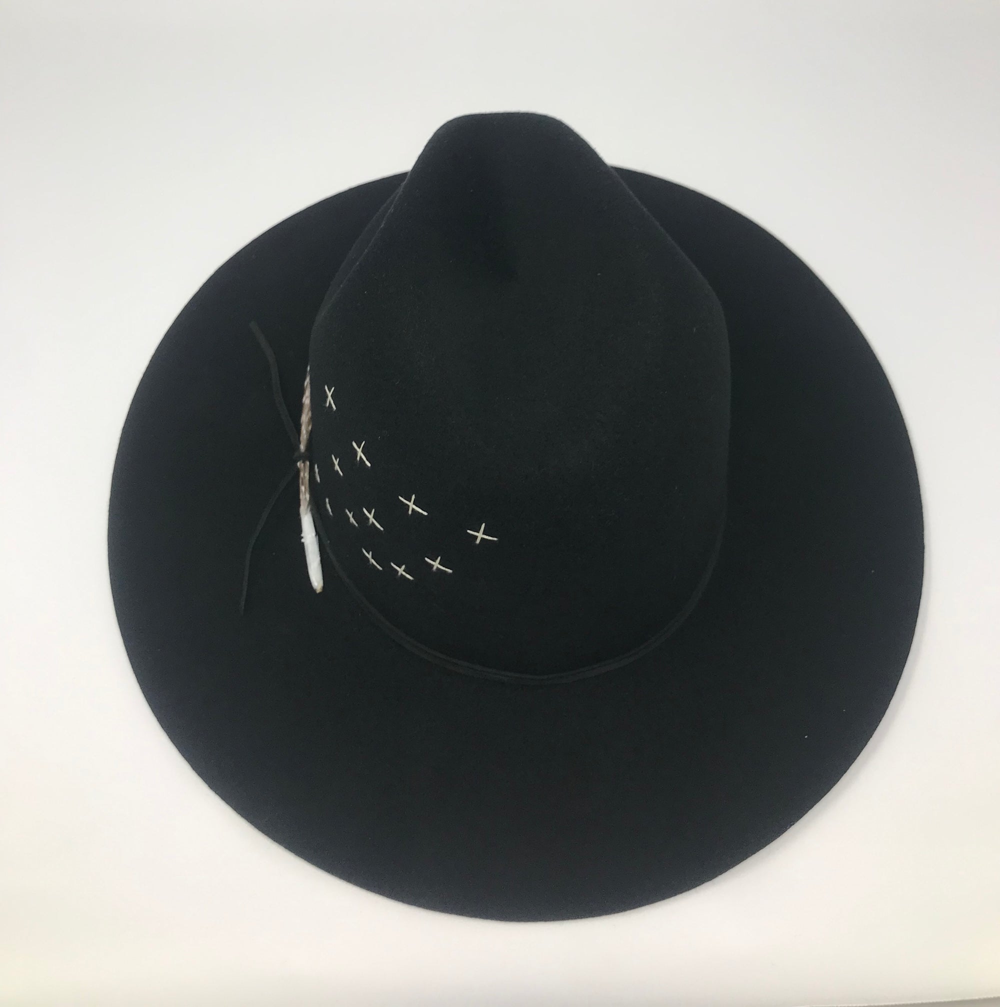 BROOKLYN FEDORA BLACK w/ EMBROIDERY