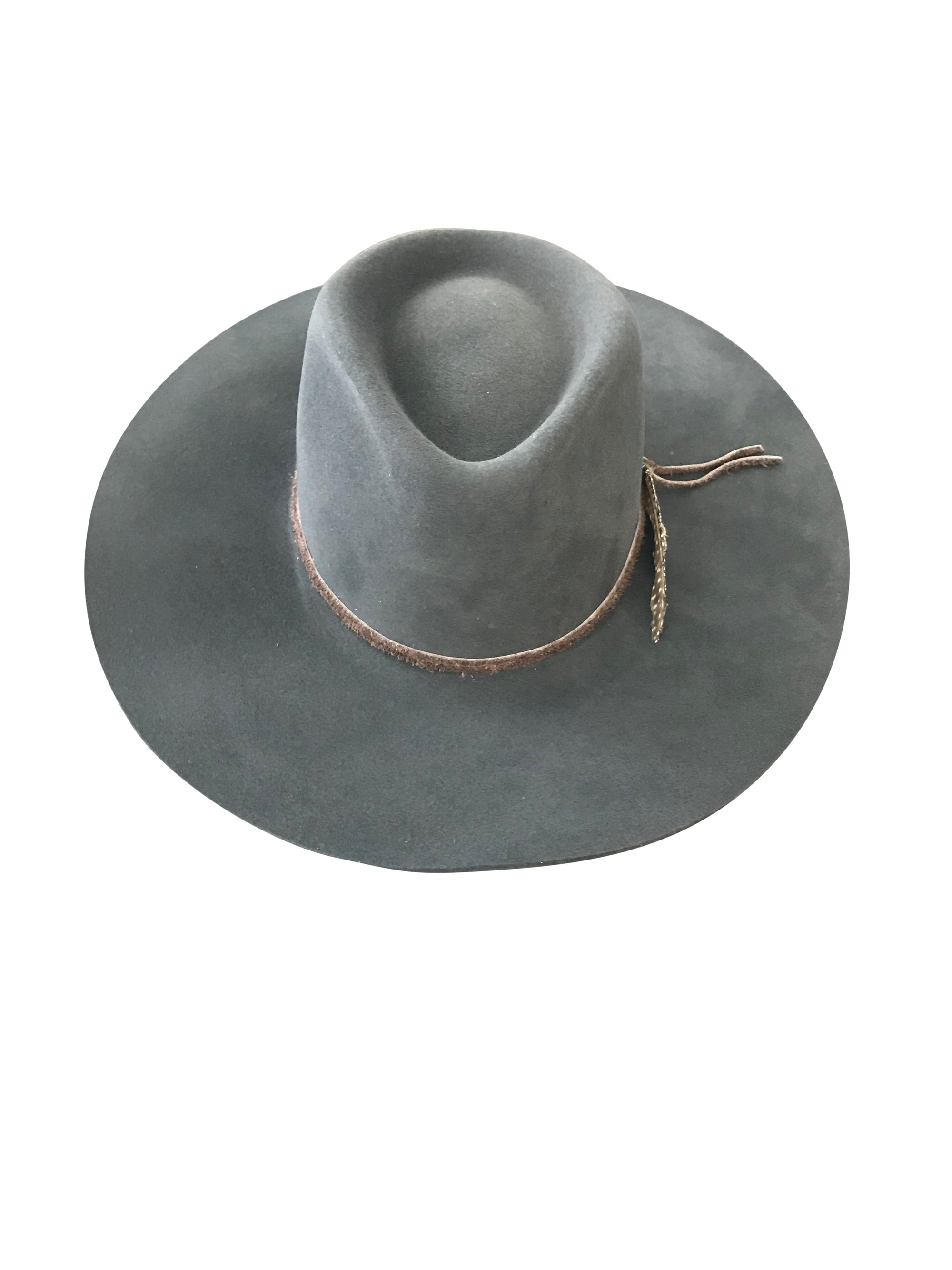 MONTANA FELT FEDORA WASHED BLACK